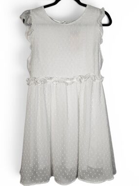 ANDRÉE BY UNIT White Swiss Dot Ruffle Dress